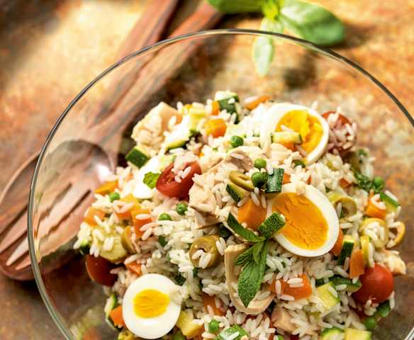 Rice Salad with Eggs and Tuna