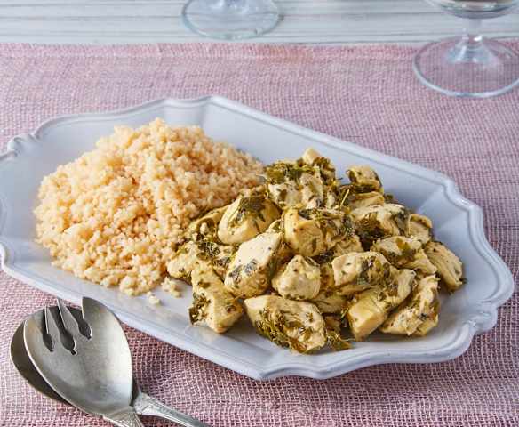 Pollo al cilantro y cuscús