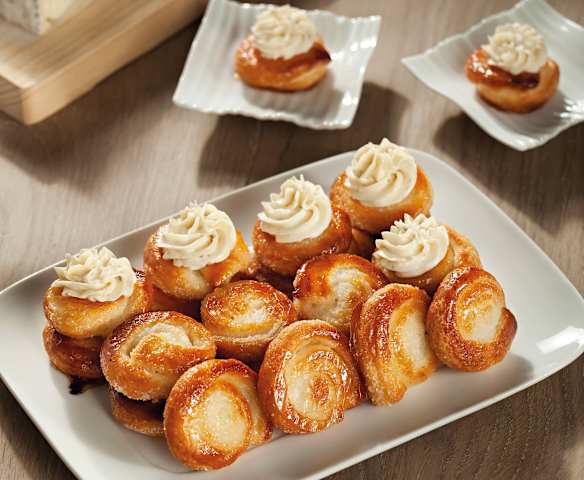 Caracolas de hojaldre con gorgonzola