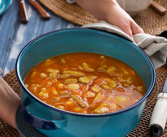 Judías de El Barco de Ávila con magro de cerdo en cocción lenta