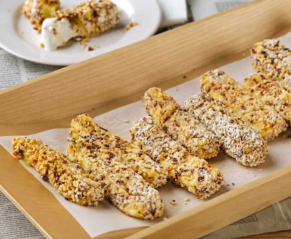 Fingers de mozzarella light con salsa de yogur