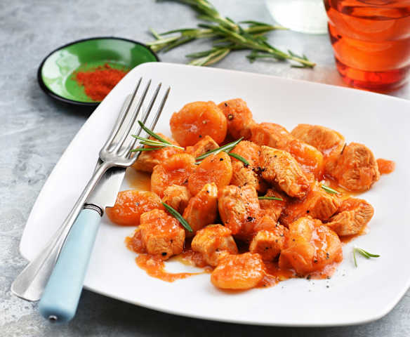 Sauté de dinde aux abricots secs