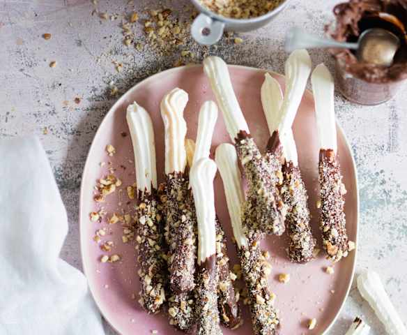 Sticks de meringue choco-noisettes