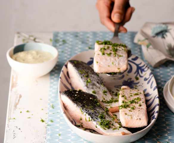 Menù: Riso alle verdure; Pesce, patate e broccoli con salsa ai carciofi