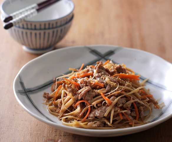 照燒牛蒡豬肉絲