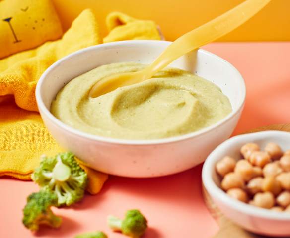 Kichererbsen-Kartoffel-Brei mit Brokkoli