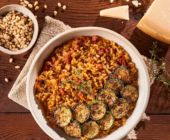 Kamut Risotto with Parmesan Zucchini