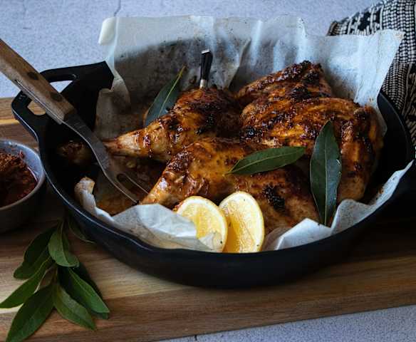 Piri-piri spatchcock chicken