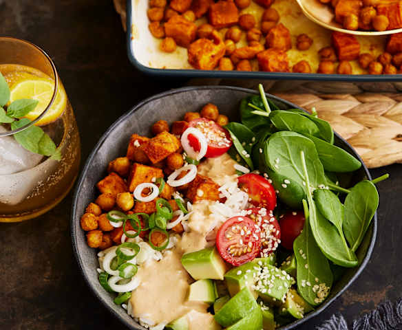 Vegane Süßkartoffel-Bowl
