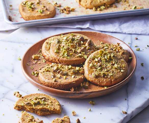 Bisquet vegano de pistache sin gluten