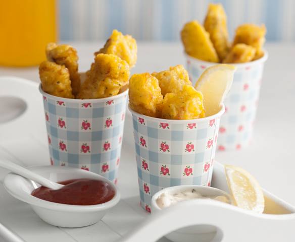 Vissticks met tomatensaus