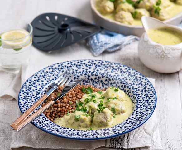 Pulpety wieprzowe w sosie porowym (z osłoną noża miksującego)