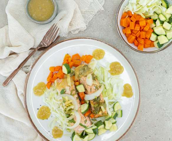 Σολομός με λαχανικά