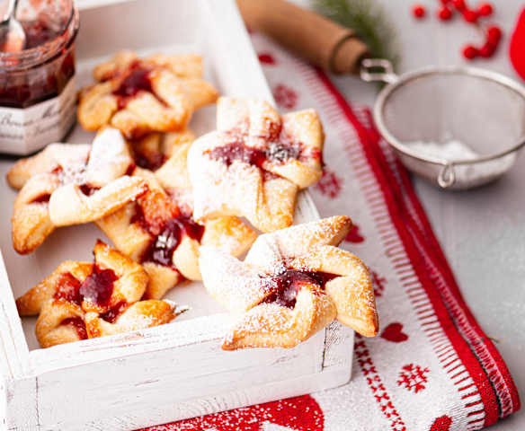 Bolachas folhadas finlandesas (Joulutorttu) Bolachas folhadas finlandesas (Joulutorttu)