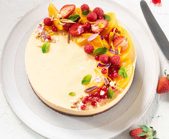 Tarta cremosa de melocotón Tarta cremosa de melocotón