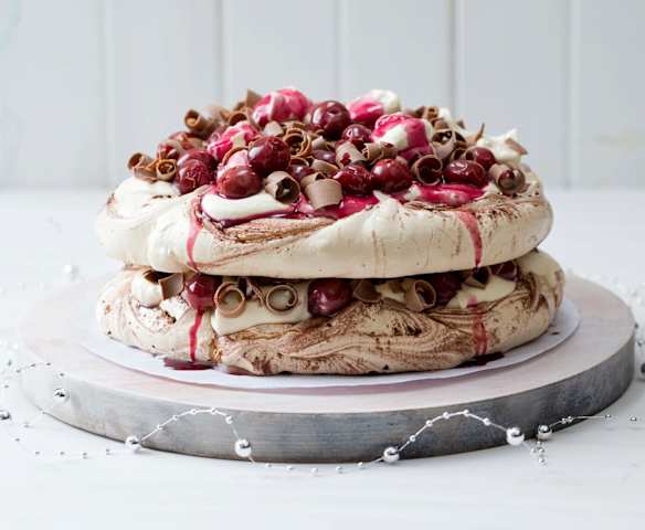 Black forest pavlova stack Black forest pavlova stack