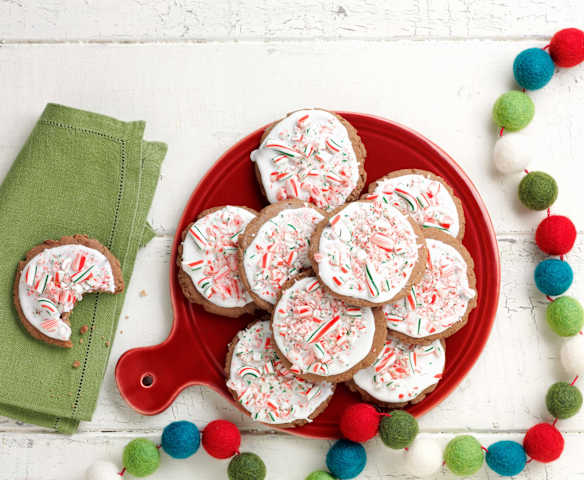 Peppermint Frosted Chocolate Cookies