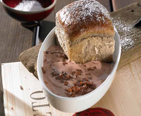 Mohnbuchteln mit Rotwein-Schoko-Sabayon