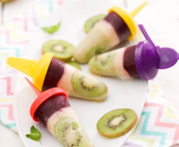 Trójkolorowe lody owocowe