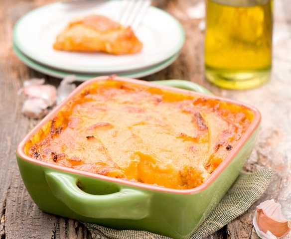 Wiejska zapiekanka z purée z brukwi