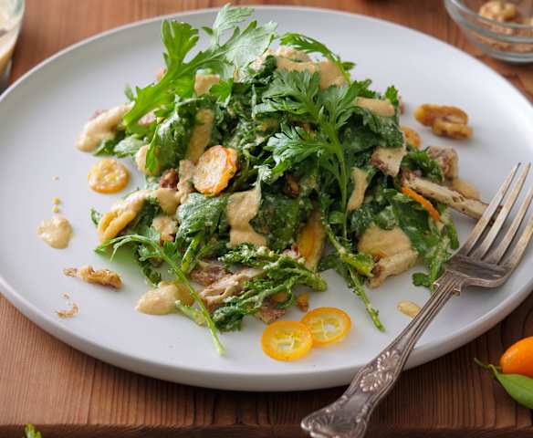 金棗、油豆腐山茼蒿沙拉