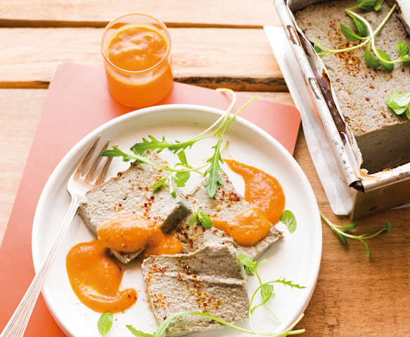 Papeton d'aubergine et son coulis de tomates