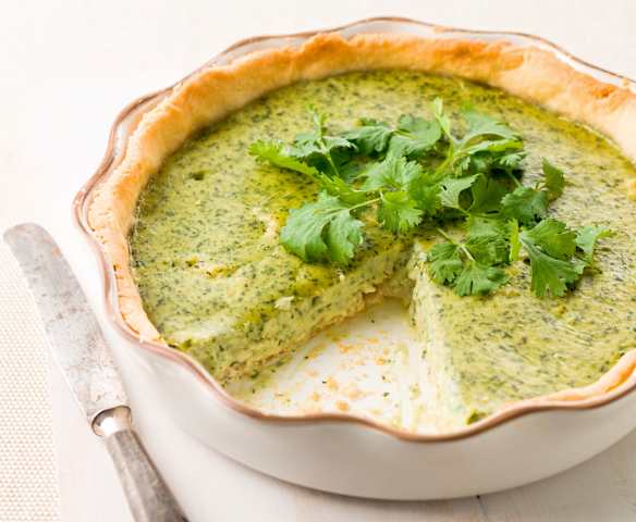 Tarte de peixe e coentros com queijo da Ilha