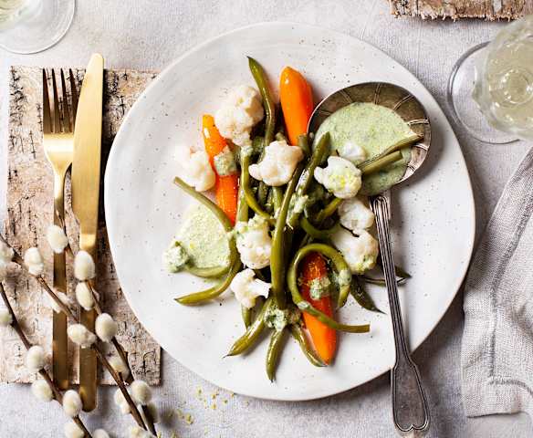 Verduras al vapor con kéfir