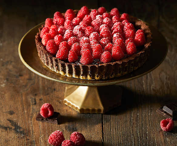 Crostata al cioccolato e lamponi