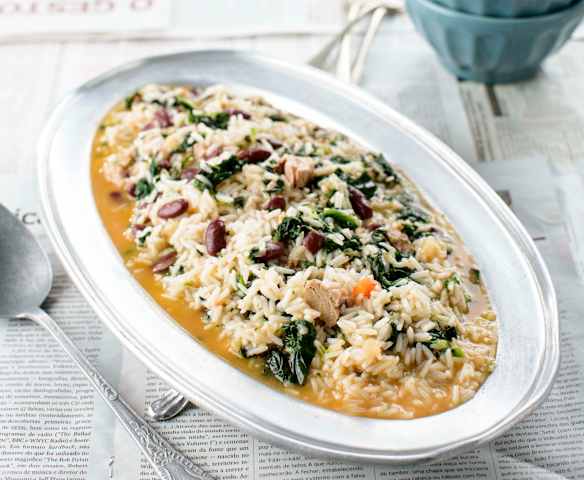 Arroz de atum com espinafres e feijão Arroz de atum com espinafres e feijão