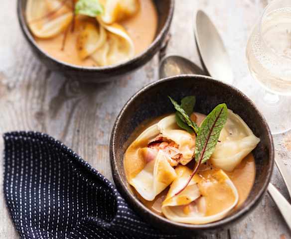 Ravioles de homard sauce Newburg