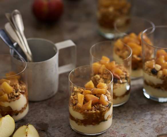 Triffle de maçã, mascarpone e caramelo