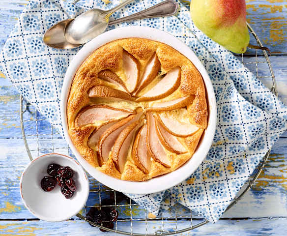 Birnen-Kirsch-Auflauf