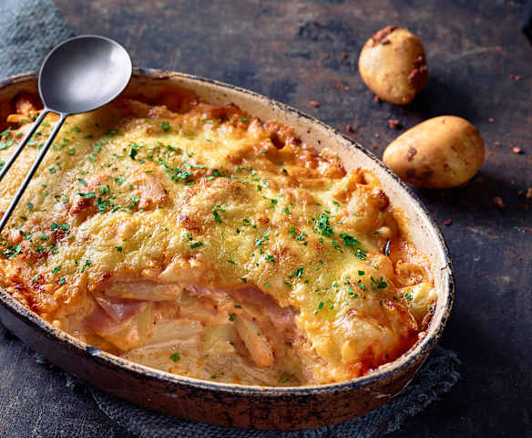 Schwarzwurzel-Schinken-Auflauf mit Kartoffeln