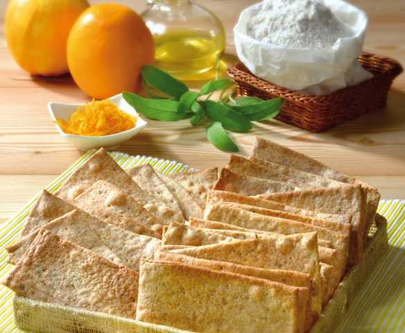 Crackers integrali arancia e salvia