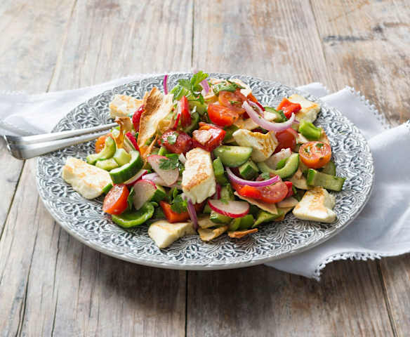 Fattoush with grilled haloumi Fattoush with grilled haloumi