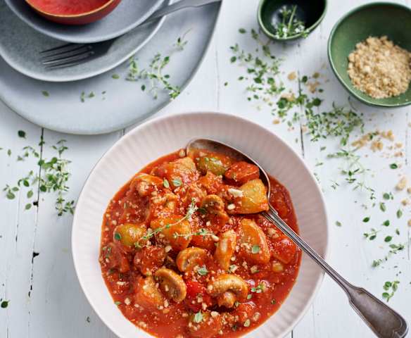 Estofado de pollo con chorizo y papas