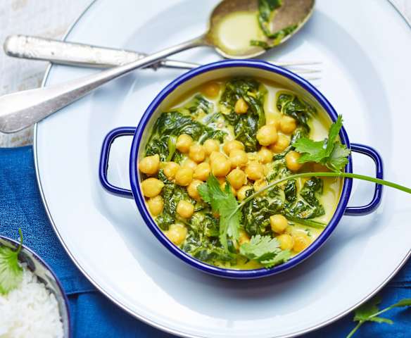 Curry de pois chiches et épinards