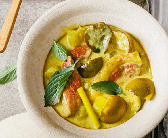 Curry jaune au magret de canard