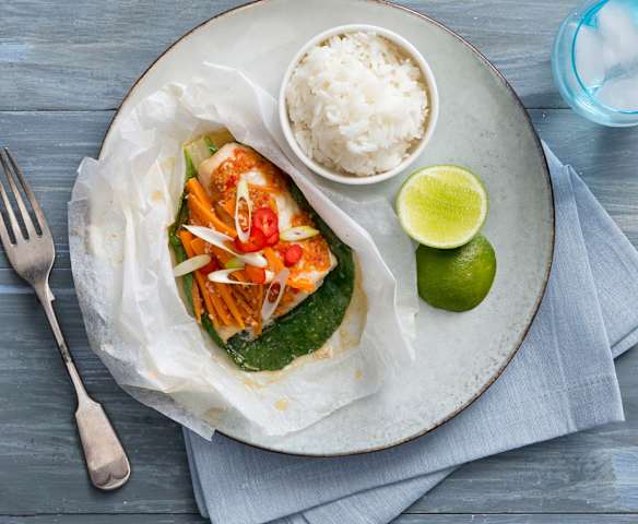 Fragrant Asian fish parcels (Skinnymixers)