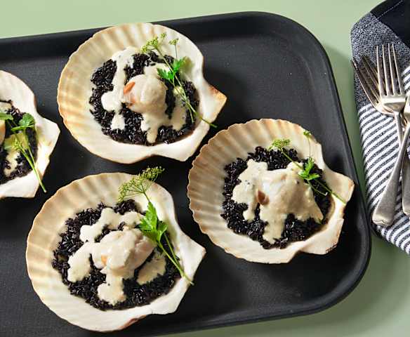 Riso Venere con capesante