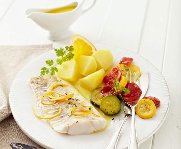 Kabeljau mit Orangenbutter und Kartoffeln