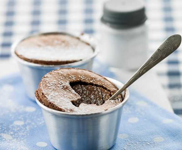 Soufflés de chocolate e laranja