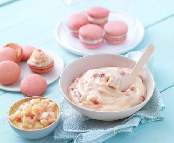 Ganache fraise rhubarbe pour macarons