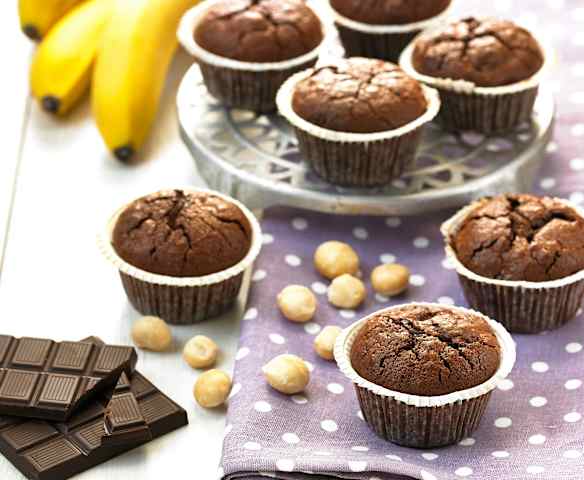 Brownie con noci e banana