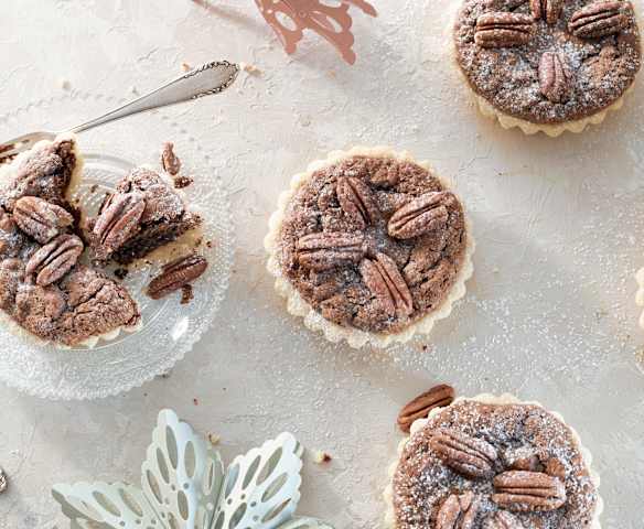 Tartaletas de chocolate y frutos secos