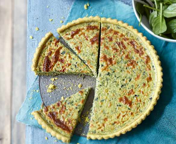 Quiche verte au chèvre frais et aux épinards