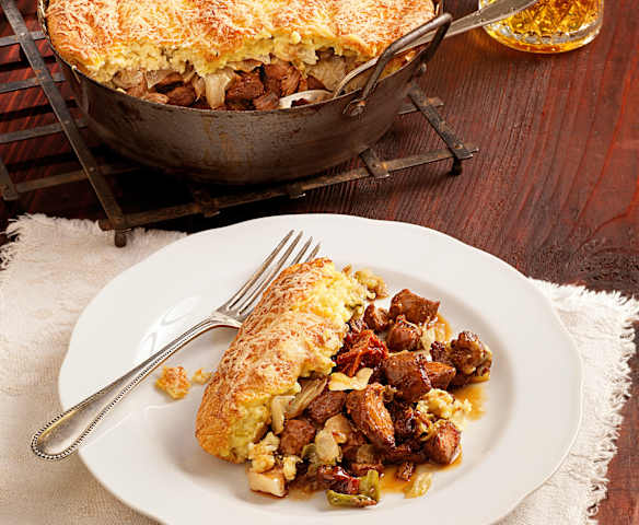 Polentaauflauf mit Schweinsragout