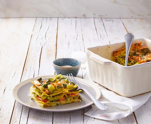 Lasagne con zucchine e salmone al profumo di limone