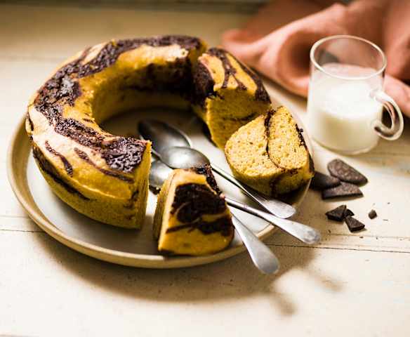 Gâteau marbré potiron-chocolat